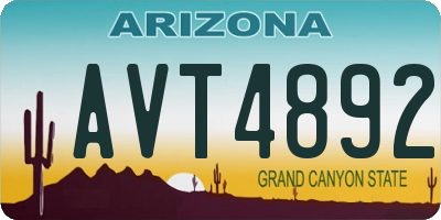 AZ license plate AVT4892