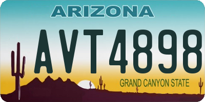 AZ license plate AVT4898