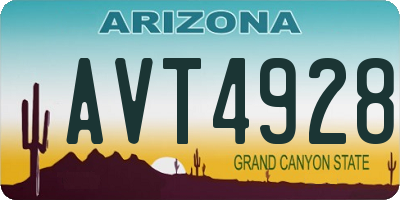 AZ license plate AVT4928