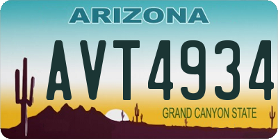 AZ license plate AVT4934