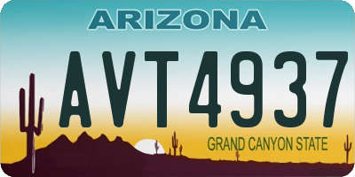 AZ license plate AVT4937