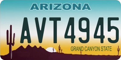AZ license plate AVT4945