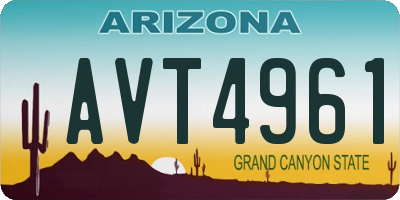 AZ license plate AVT4961