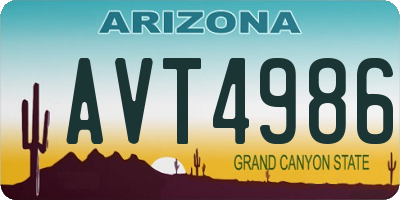 AZ license plate AVT4986