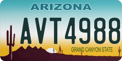 AZ license plate AVT4988