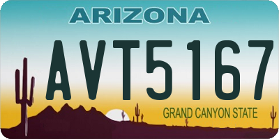 AZ license plate AVT5167