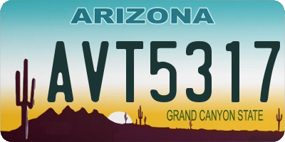 AZ license plate AVT5317