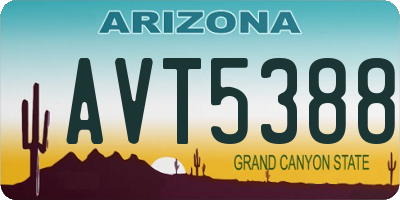 AZ license plate AVT5388