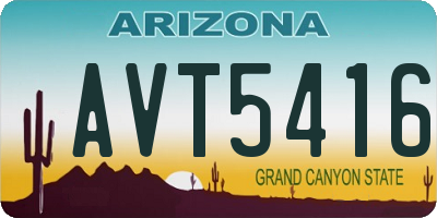 AZ license plate AVT5416