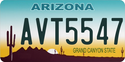 AZ license plate AVT5547