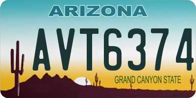 AZ license plate AVT6374