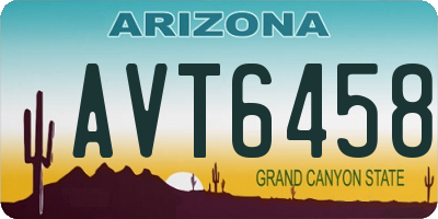 AZ license plate AVT6458