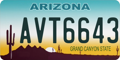 AZ license plate AVT6643