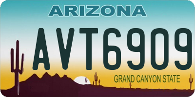 AZ license plate AVT6909