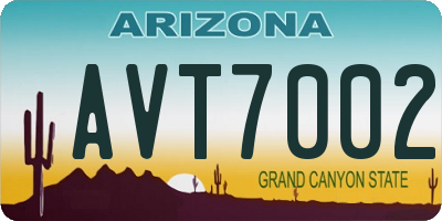 AZ license plate AVT7002