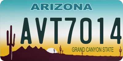 AZ license plate AVT7014