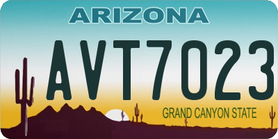 AZ license plate AVT7023