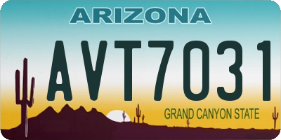 AZ license plate AVT7031