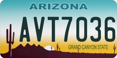 AZ license plate AVT7036
