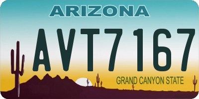 AZ license plate AVT7167