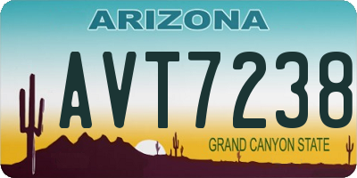 AZ license plate AVT7238