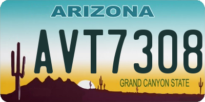 AZ license plate AVT7308