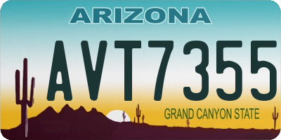 AZ license plate AVT7355