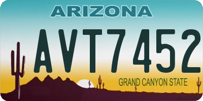 AZ license plate AVT7452
