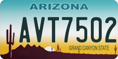 AZ license plate AVT7502