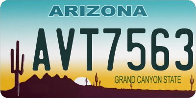 AZ license plate AVT7563