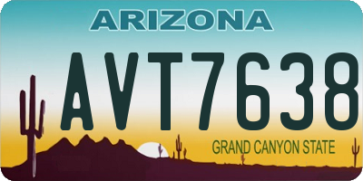 AZ license plate AVT7638
