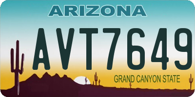 AZ license plate AVT7649