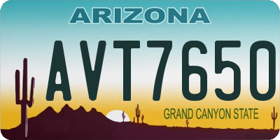 AZ license plate AVT7650