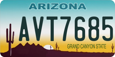 AZ license plate AVT7685