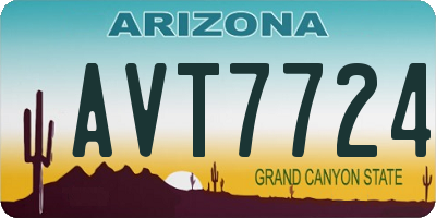 AZ license plate AVT7724