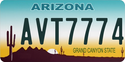 AZ license plate AVT7774