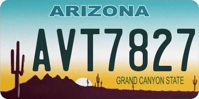 AZ license plate AVT7827