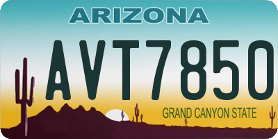 AZ license plate AVT7850