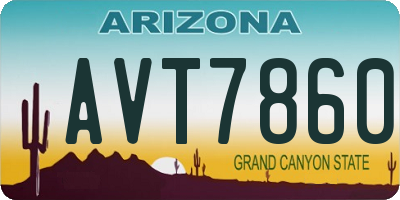 AZ license plate AVT7860