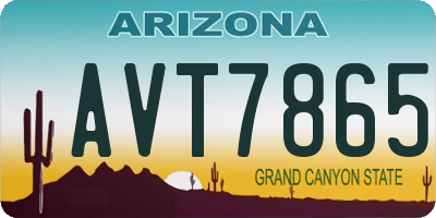 AZ license plate AVT7865