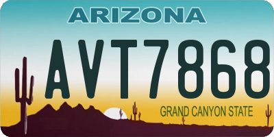 AZ license plate AVT7868