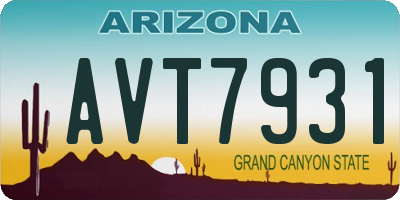 AZ license plate AVT7931