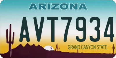 AZ license plate AVT7934