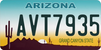 AZ license plate AVT7935
