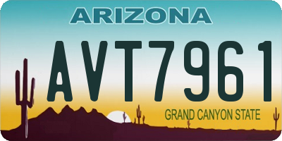 AZ license plate AVT7961
