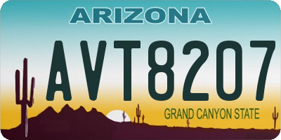 AZ license plate AVT8207