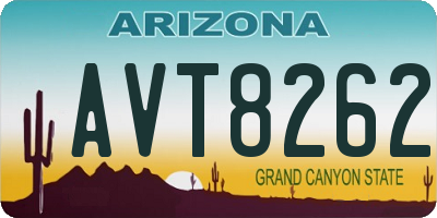 AZ license plate AVT8262