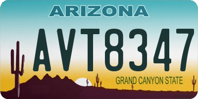AZ license plate AVT8347