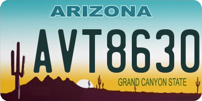 AZ license plate AVT8630