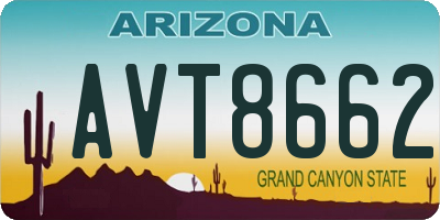 AZ license plate AVT8662